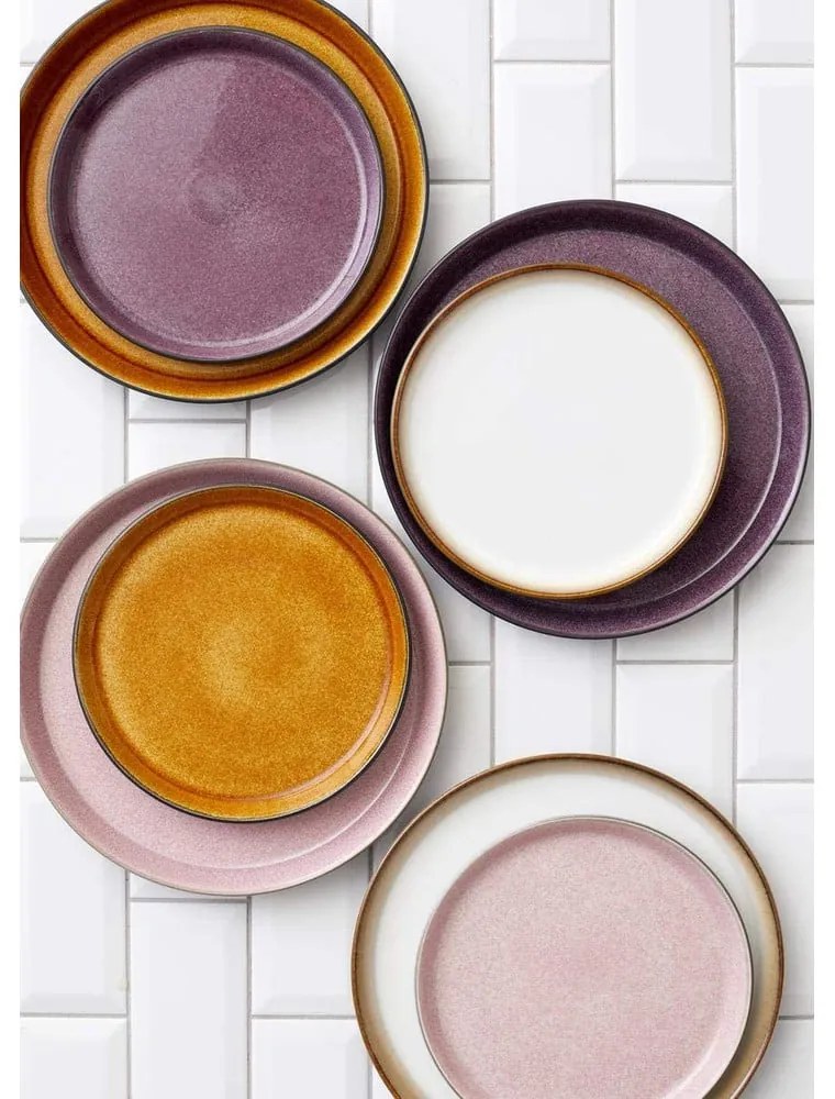 Farfurie roz/gri din gresie ø 27 cm Gastro Grey/Light Pink – Bitz