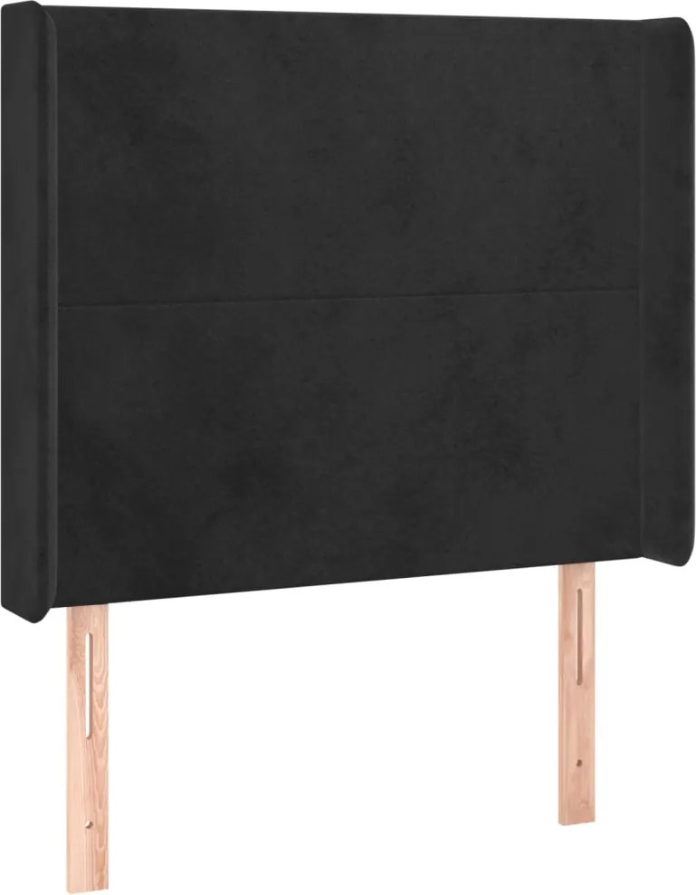 vidaXL Tăblie de pat cu aripioare, negru, 103x16x118/128 cm, catifea