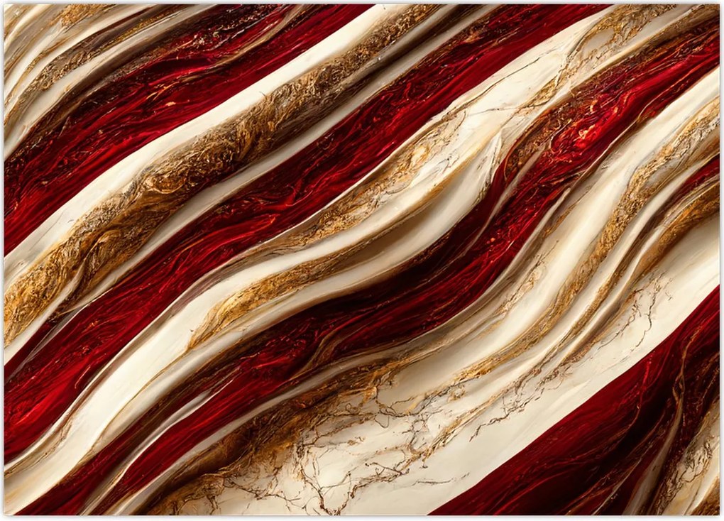 Tablou - Aur - textură albă (70x50 cm)