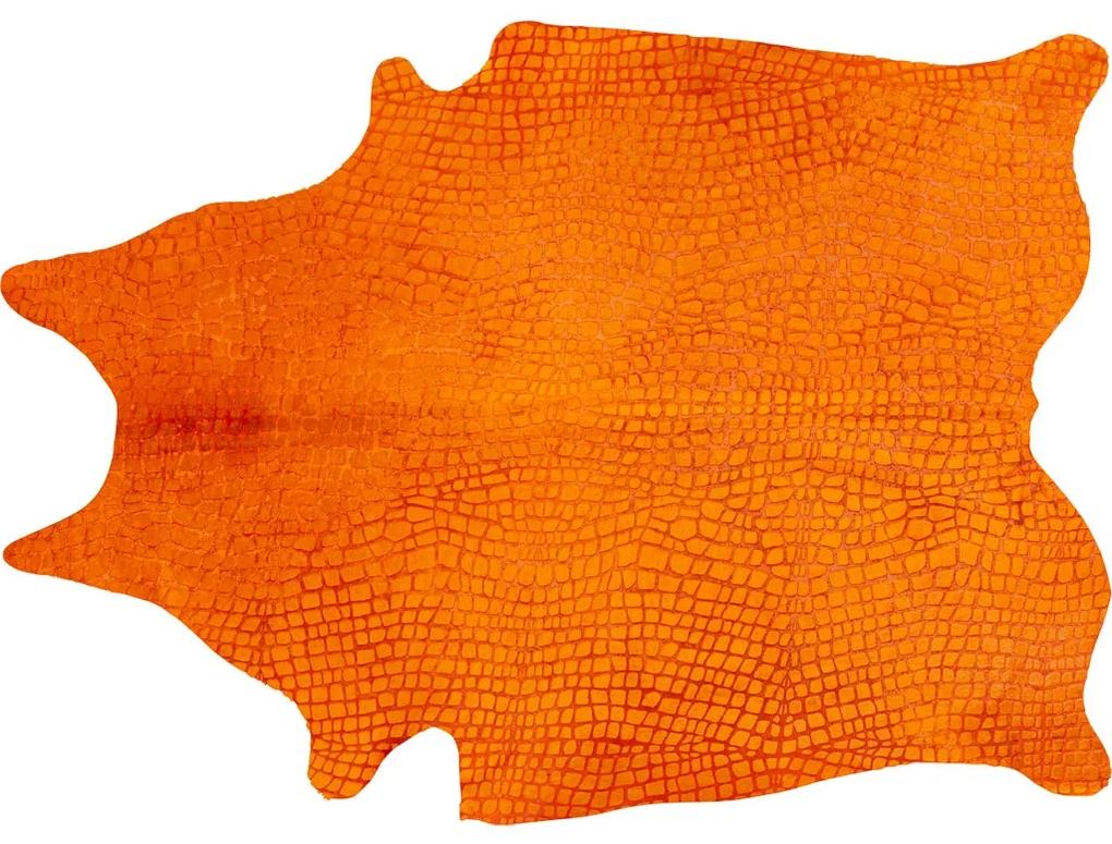 Covor piele naturala Croco  226x167 cm portocaliu