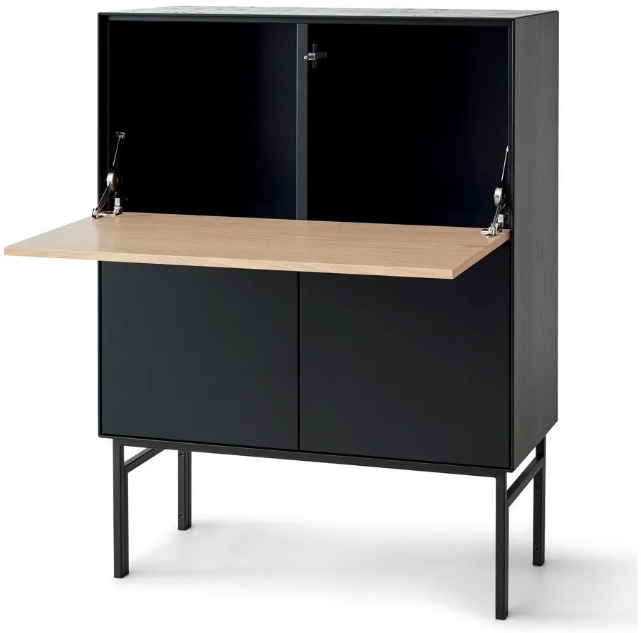 Dulap vinotecă cu aspect de stejar/negru 91x111 cm Edge - Hammel Furniture