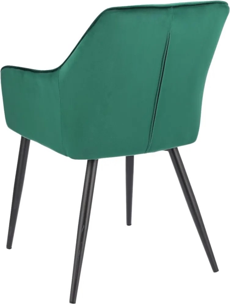Scaun tapițat din catifea verde, APIS, cu picioare metalice – design modern, confortabil, brand Jumi