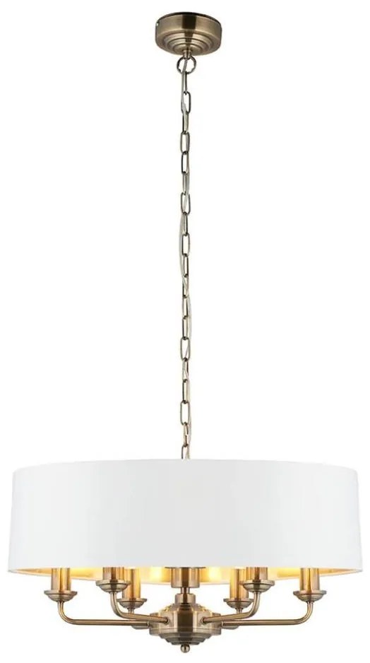 Lustră pe lanț Endon 98933 HIGHCLERE 6xE14/40W/230V alb/alamă