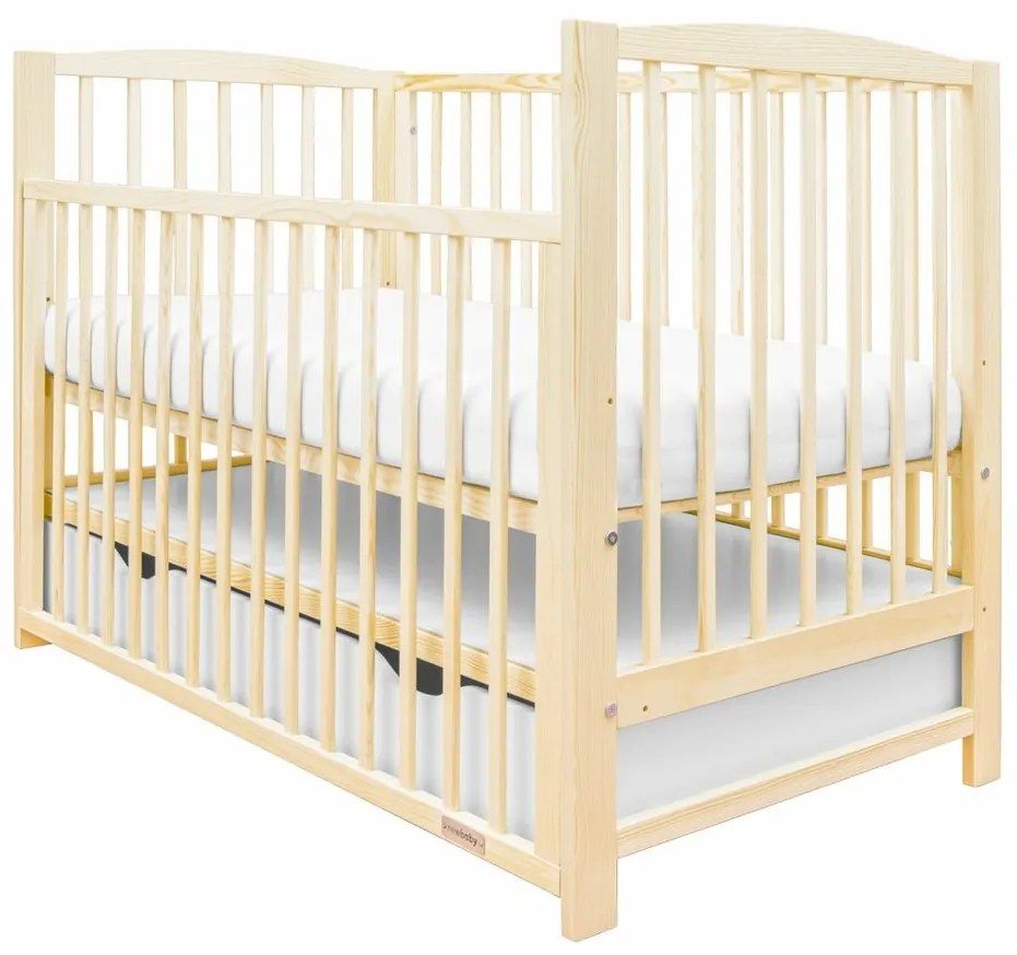 New Baby Pătuț pentru copii Lilly cu laturidetașabile și sertar, natural