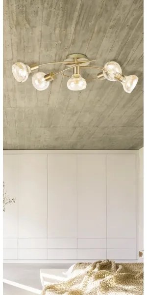 Rabalux 5552 - Lustră aplicată HOLLY 5xE14/40W/230V auriu