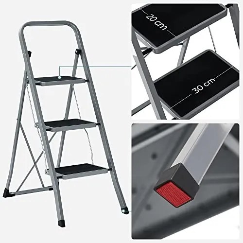 Scara, Songmics, Gri-Negru, 110x45x4.5 cm