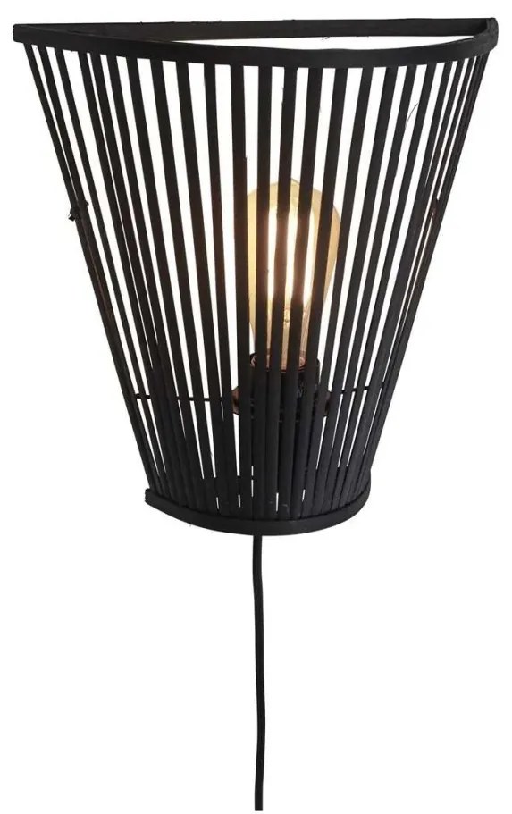 Aplica de perete eco din bambus Merapi tapered 30cm, bl