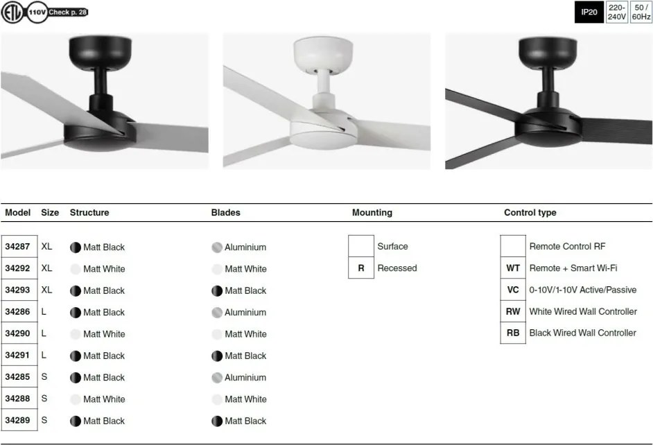 Ventilator tavan smart sistem TUYA si telecomanda CRUISER S alb
