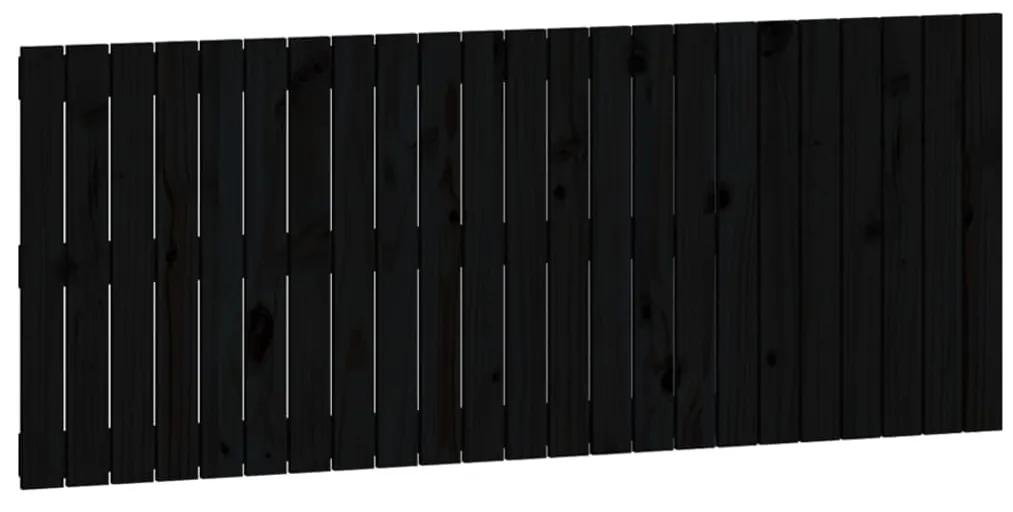 824847 vidaXL Tăblie de pat pentru perete, negru, 147x3x60 cm, lemn masiv pin