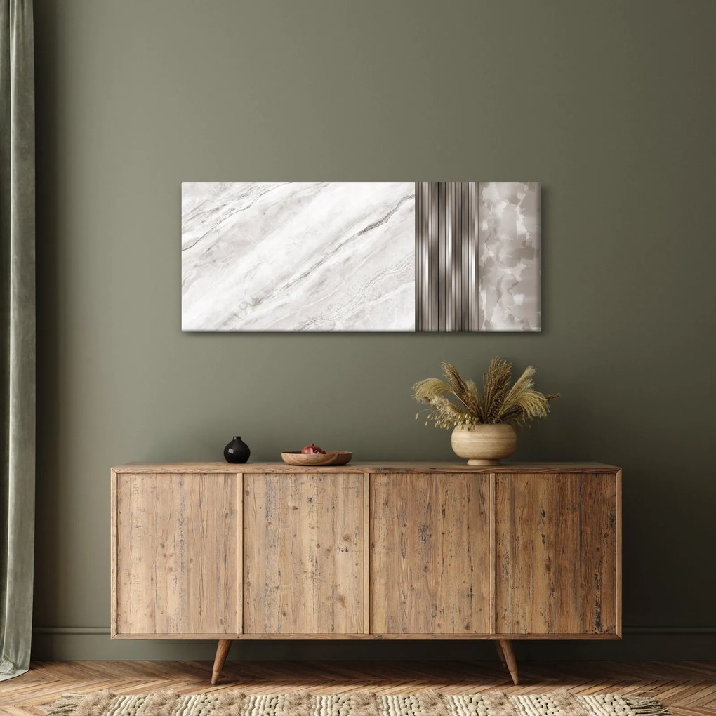 Tablou - Marmură cu linii argintii (120x50 cm)