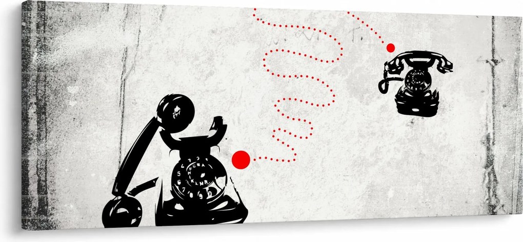 Tablou - Desen de telefon în stilul lui Banksy (120x50 cm)