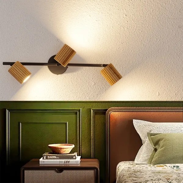 Brilagi - Lampă spot MODERN WOOD 3xGU10/8W/230V lemn/negru