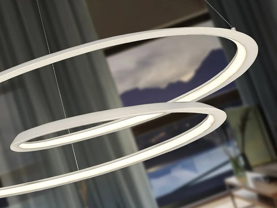 Lustra LED design XL ultra-modern Looping Ø97cm alba