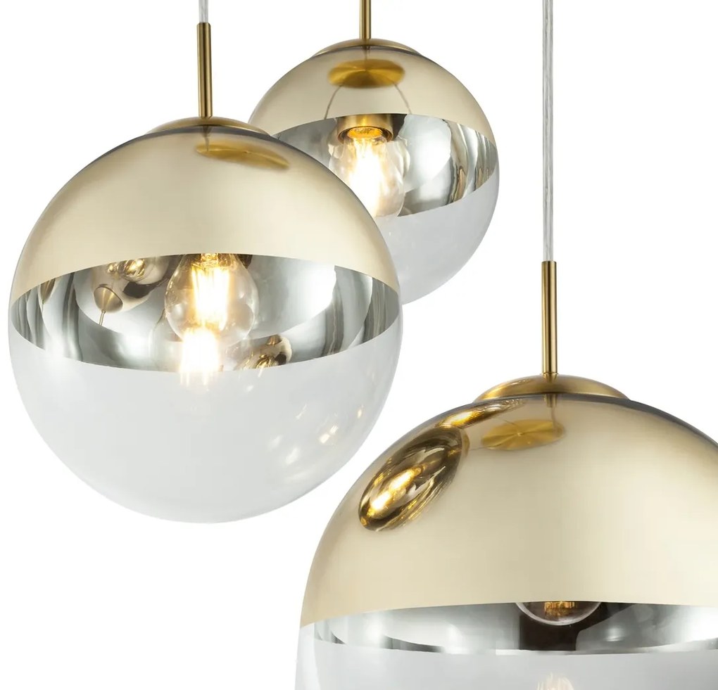 Lustra moderna cu 3 pendule VARUS alama/auriu 15855-3 GL