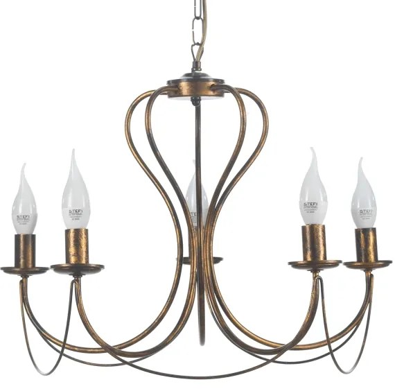 Lustră pe lanț ONLI CANDELA 5xE14/6W/230V bronz