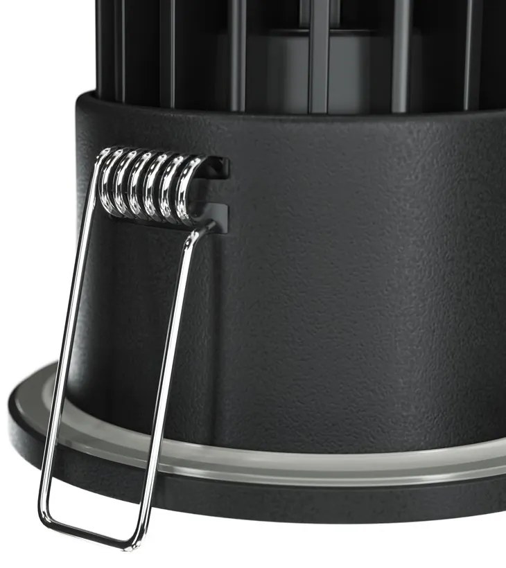 Spot LED incastrabil dimabil pentru baie design tehnic IP65 Zoom negru 4000K