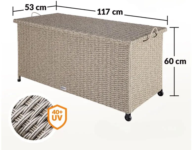 Deuba Cutie de depozitare cu roți 370 L - crem