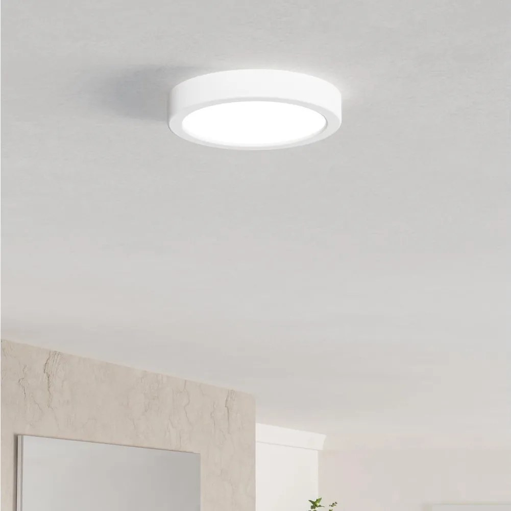 Eglo 901332 - Plafonieră LED FUEVA pentru baie, 7,5 W, 230 V, Ø 16,6 cm, IP44, alb