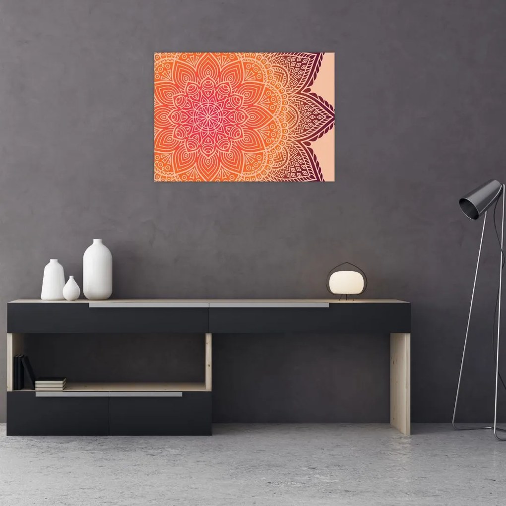 Tablou pe sticlă - Mandala artă (70x50 cm)