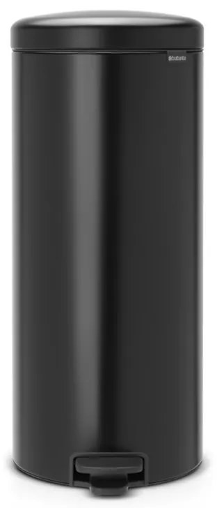 Cos de gunoi cu pedala Brabantia NewIcon 649059, 30 L, Inchidere usoara, Baza antiderapanta, Negru