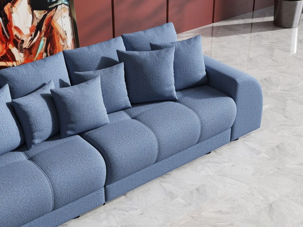 Canapea extensibilă dumonde cu 2 lăzi de depozitare si sezut confortabil din spuma high-density, Verona Enjoy Blue 310x100 cm