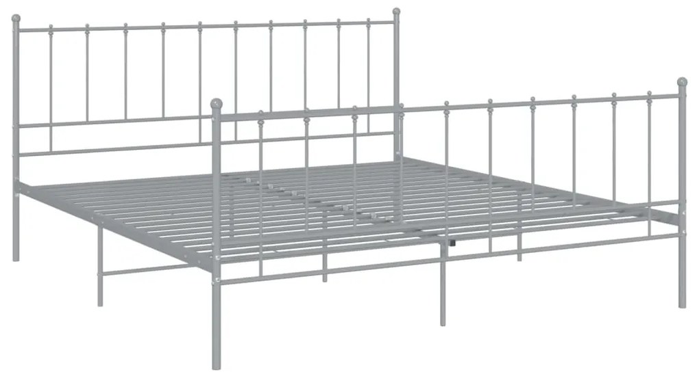 324960 vidaXL Cadru de pat, gri, 160x200 cm, metal