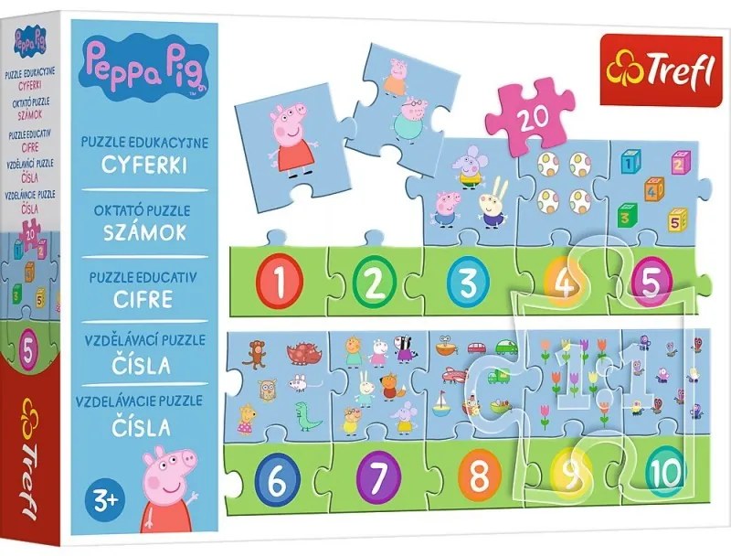 PUZZLE EDUCATIONAL 20 PIESE NUMERE PEPPA PIG