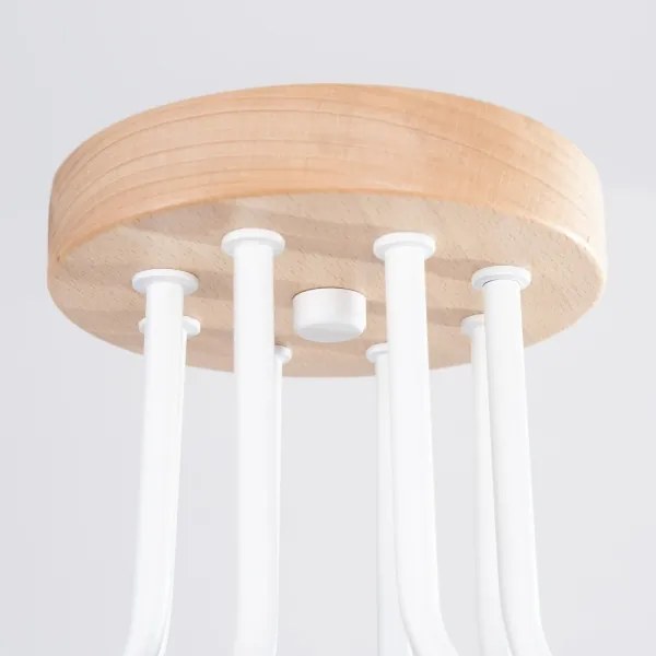 Lustră aplicată Sollux SL.1667 TIMBO 8xE27/15W/230V alb/bej/fag