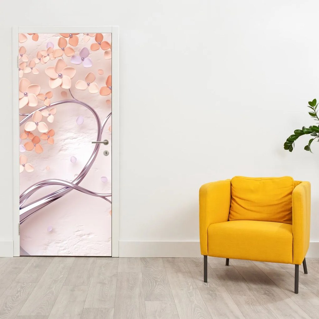 Fototapet pentru ușă - Florile copacului coral abstract (95x205cm)