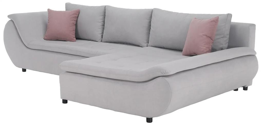Set canapea, gri deschis   roz pudra, material textil, dreapta, BRATO