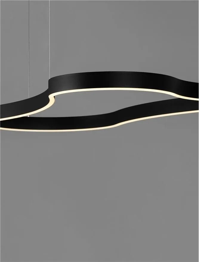 Lustra LED suspendata design modern DUSSA negru, 120x66cm