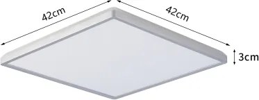 Brilagi - Plafonieră LED pentru baie ULTRA SLIM, 24 W, 230 V, 42x42 cm, argintie, IP54