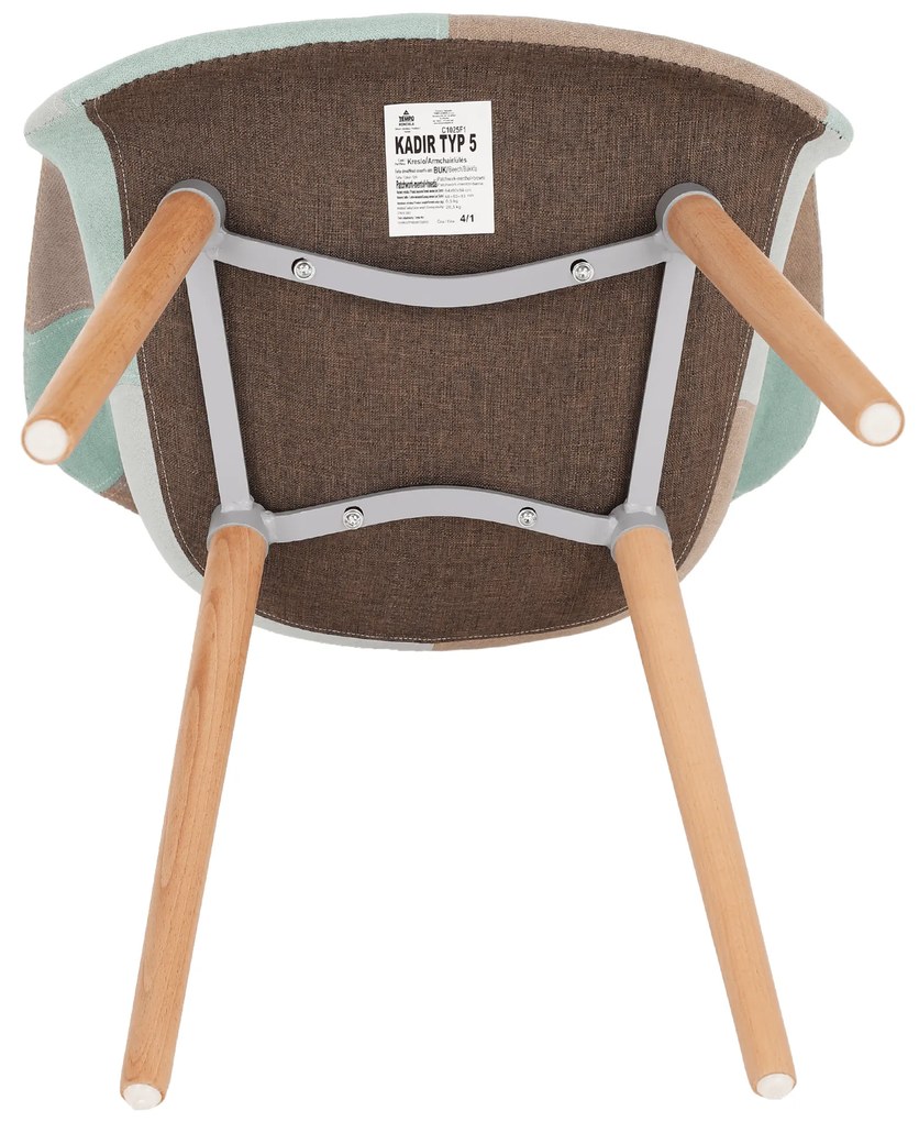 Fotoliu de design, patchwork/mentol/maro/fag, KADIR NEW TIP 5