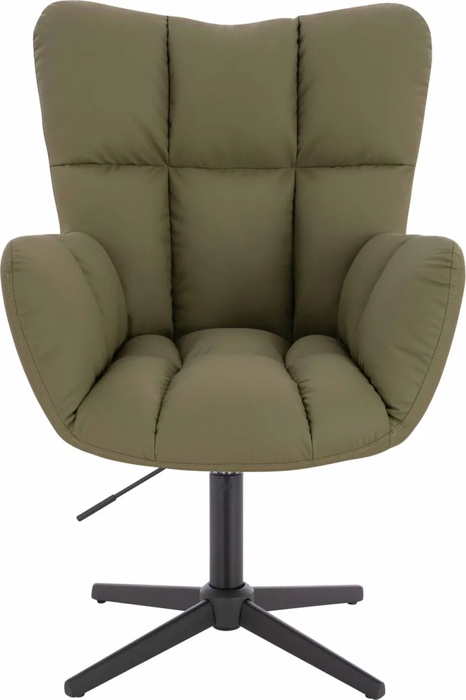 HR650CROSS Scaun Khaki Piele Ecologica Premium Soft cu Bază Neagră
