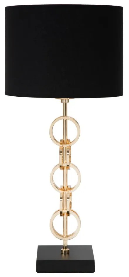 Veioză Mauro Ferretti Glam Rings, înălțime 54,5 cm, negru-auriu