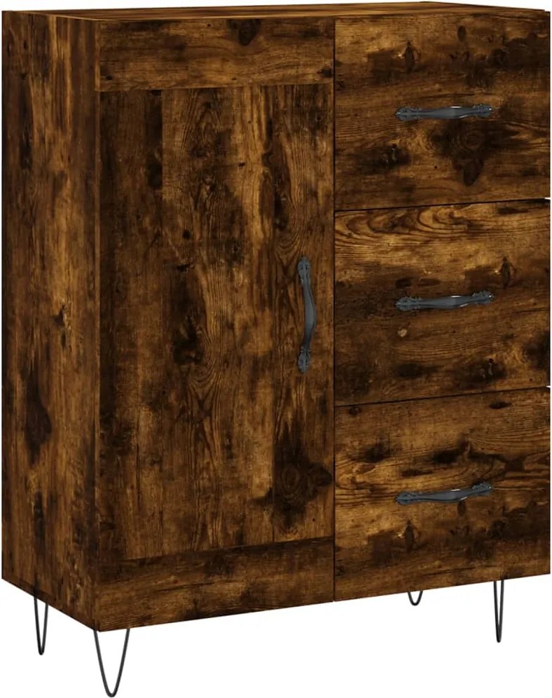 vidaXL Servantă, stejar fumuriu, 69,5x34x90 cm, lemn compozit