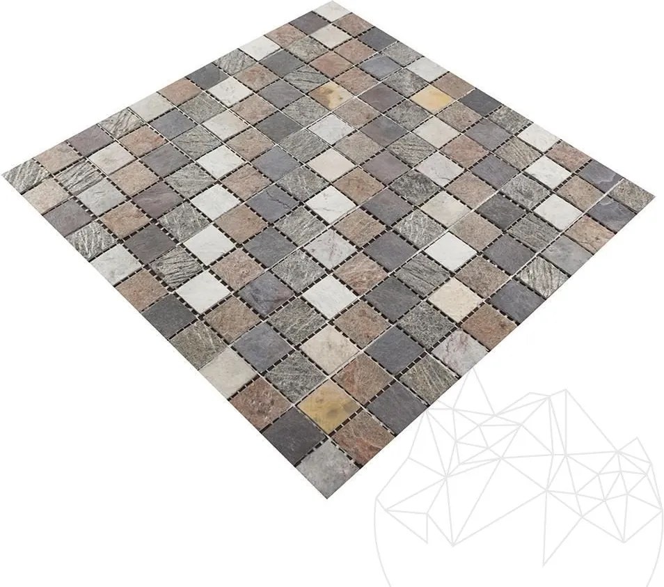 Mozaic Ardezie Flexibila SKIN - Multicolora 2 x 2 cm