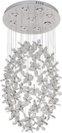 Plafonieră cu cristale LED SAMOA LED/30W/230V Ø 40 cm crom lucios + telecomandă