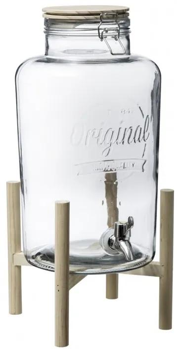 Borcan limonada Ester, sticla, 8 litri, suport inclus, 26 x 21 x H 46.5 cm
