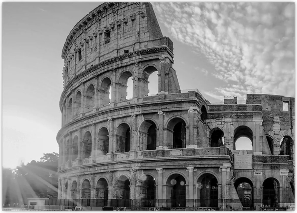 Tablou - Colosseum din Roma, alb-negru (70x50 cm)
