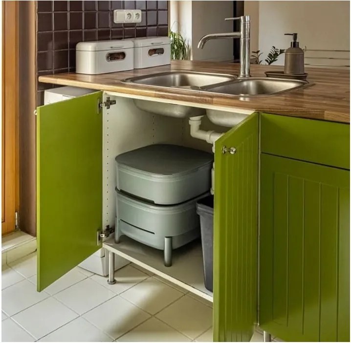 Coș pentru compost gri 30 l Urbalive – Plastia