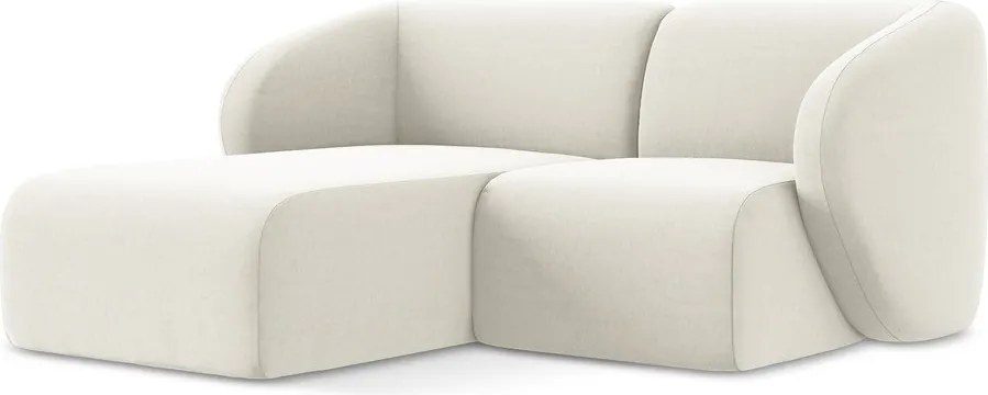 Colțar bej cu tapițerie din catifea (cu colț pe partea stângă/cu șezlong) Lani – Makamii