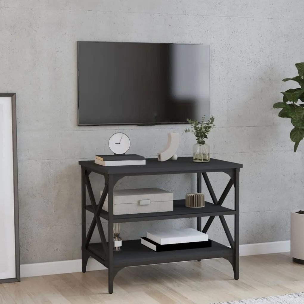 Comodă TV, negru, 60x40x50 cm, lemn prelucrat