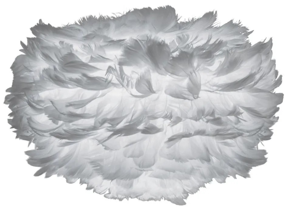 Abajur modern cu pene de gasca EOS gri deschis, 35cm