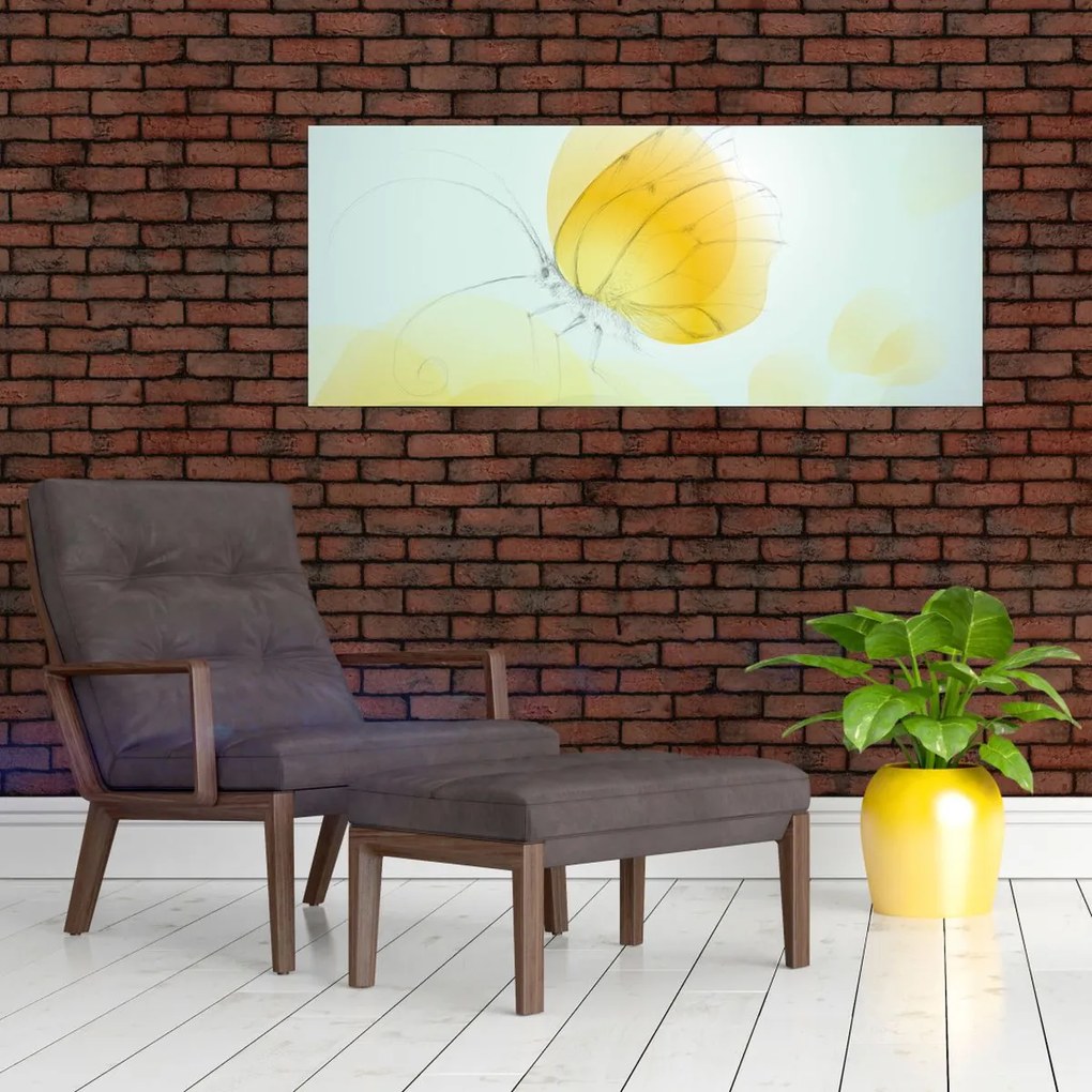 Tablou - Fluturele galben (120x50 cm)