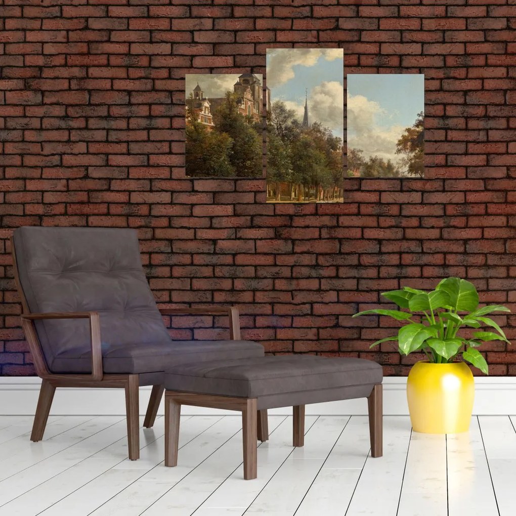 Tablou - Jan van der Heyden, View Down a Dutch Canal, reproducere (90x60 cm)