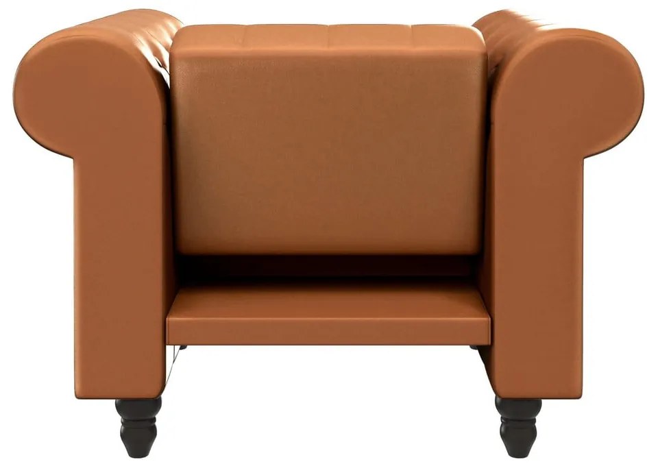 Fotoliu maro coniac chesterfield cu tapițerie din imitație de piele Felix – Støraa