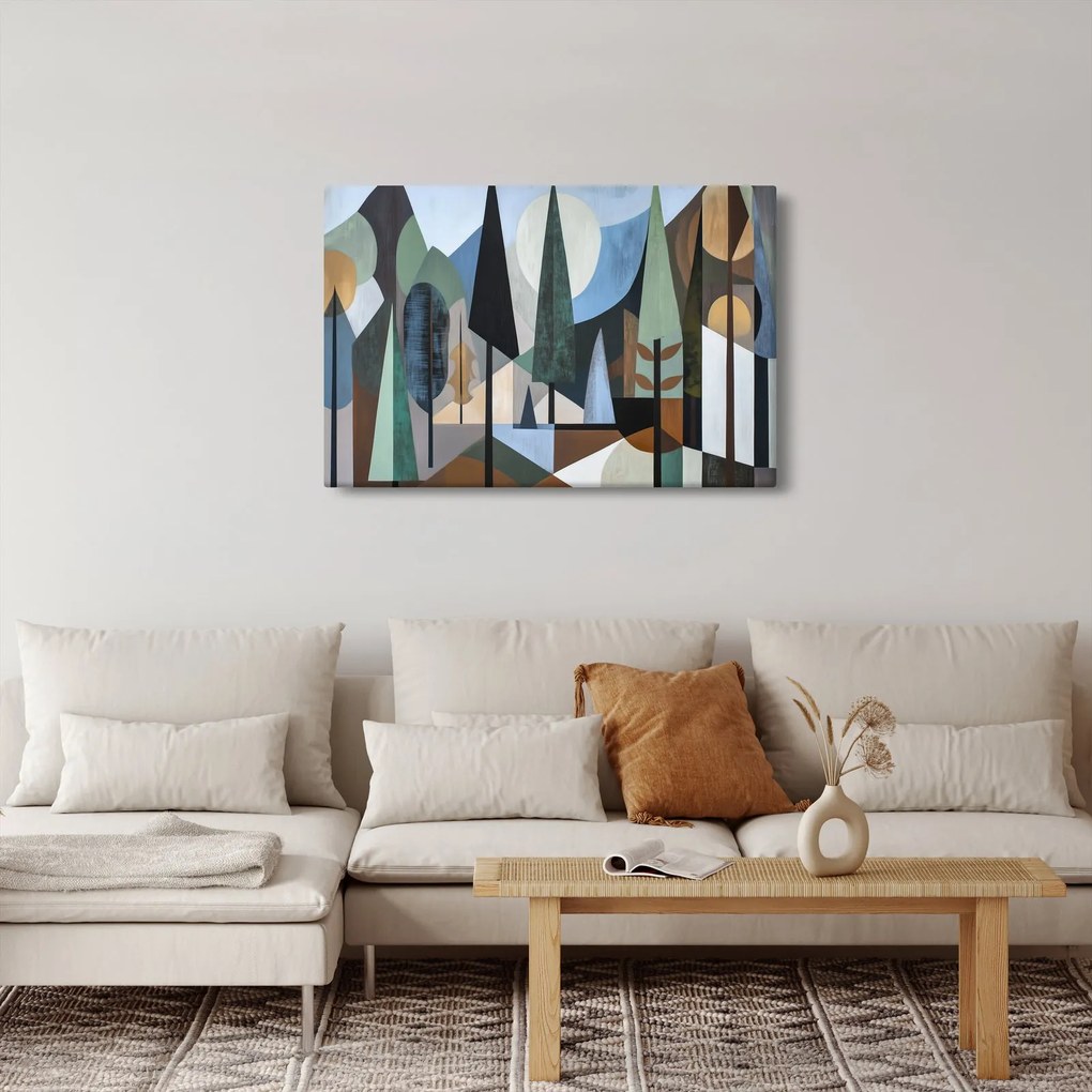 Tablou - Abstracție geometrică naturală II. (90x60 cm)