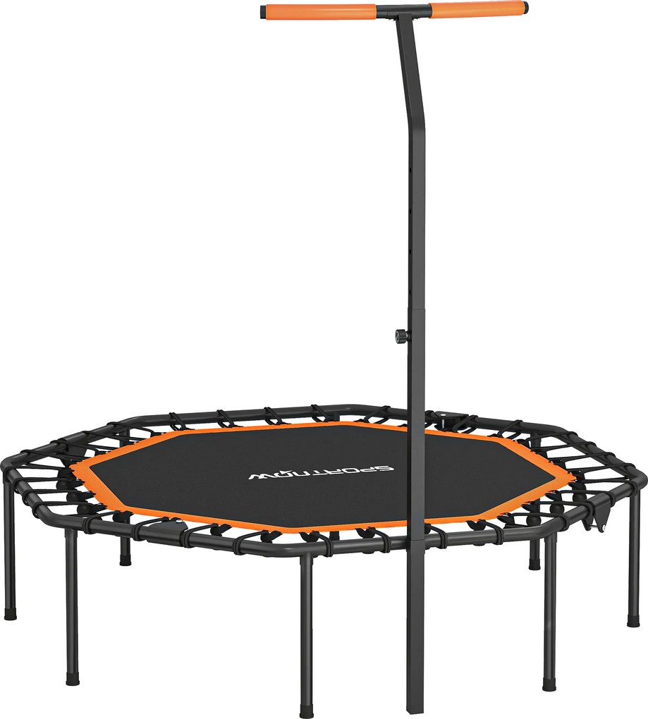 SPORTNOW Trambulină fitness, trambulină de antrenament cu mâner reglabil, stabilă și silențioasă, pentru interior, oțel, portocaliu | Aosom Romania