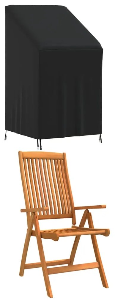 359666 vidaXL Husă scaun de grădină, negru, 70x70x85/125 cm, Oxford 420D